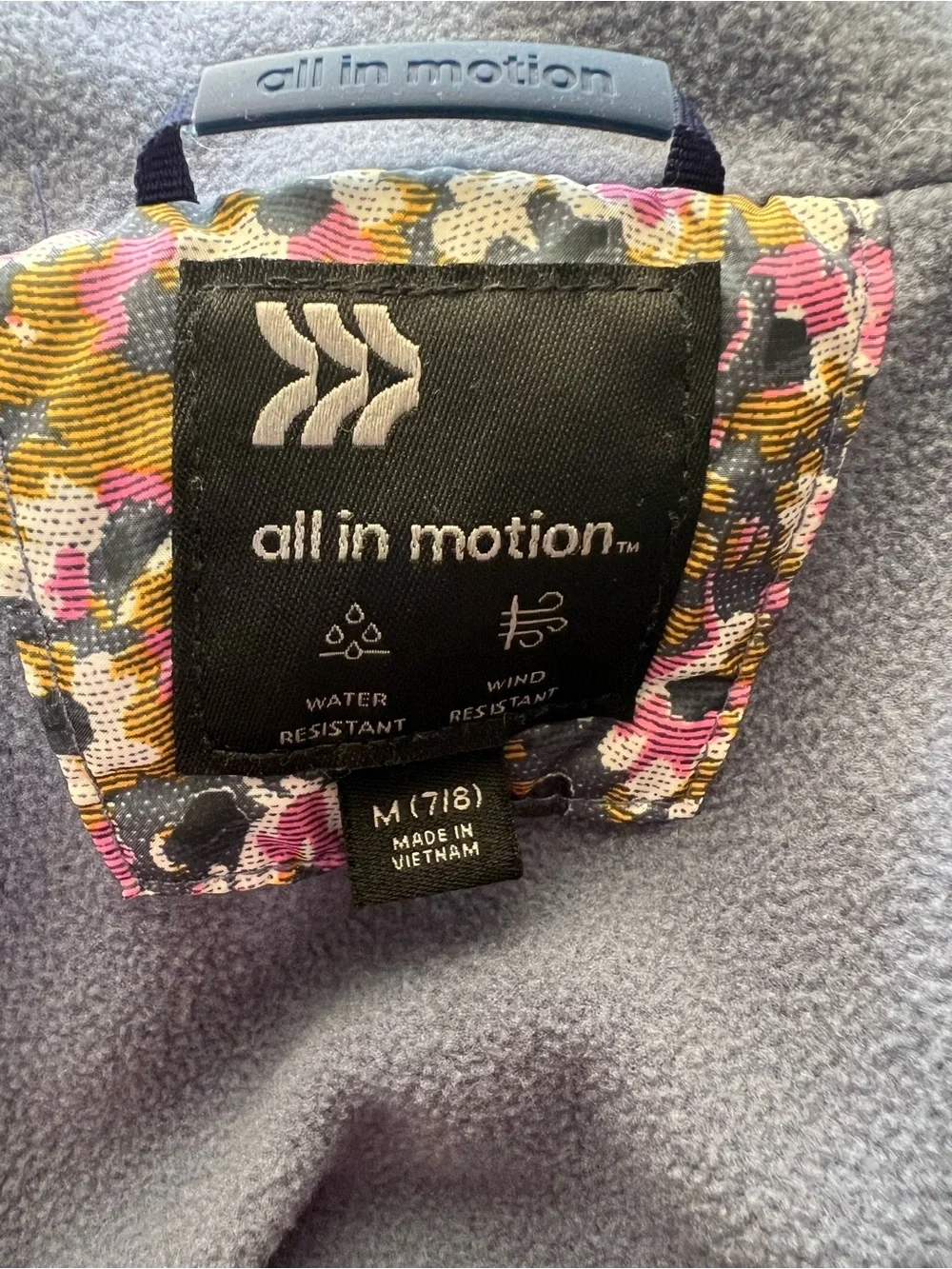 All in Motion Girls Floral Puffer Jacket Size M (7/8)